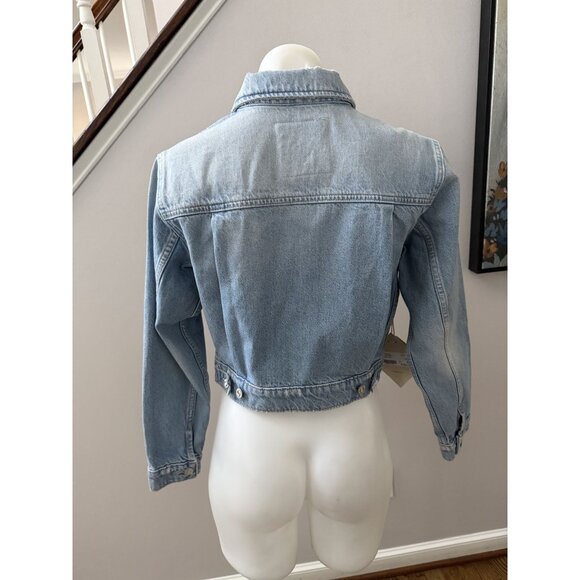 NWT MOTHER The Duo Short Denim Jacket XS - Picture 11 of 12
